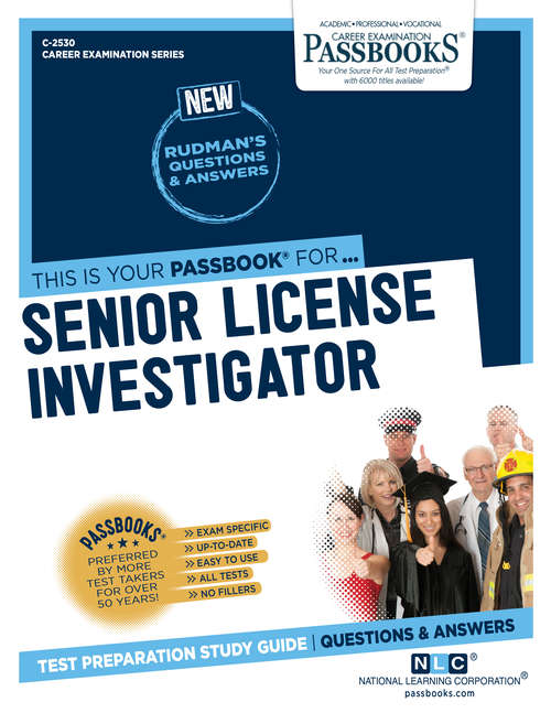 Book cover of Senior License Investigator: Passbooks Study Guide (Career Examination Series)