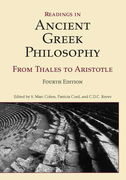 Book cover of Readings in Ancient Greek Philosophy from Thales to Aristotle, Fourth Edition