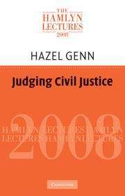 Book cover of Judging Civil Justice