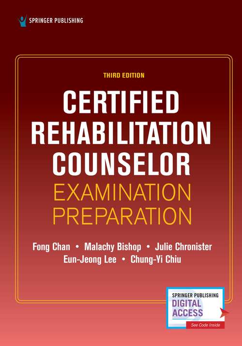 Book cover of Certified Rehabilitation Counselor Examination Preparation