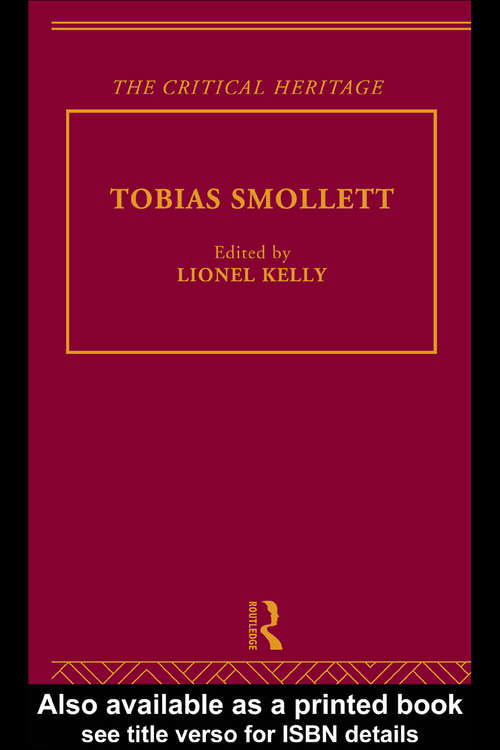 Book cover of Tobias Smollett: The Critical Heritage