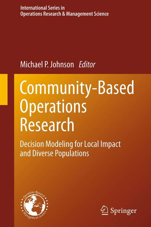 Book cover of Community-Based Operations Research