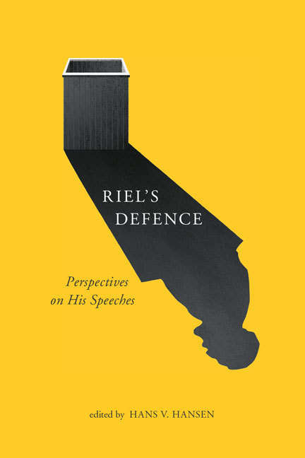 Book cover of Riel's Defence