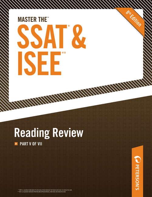 Book cover of Master the SSAT/ISEE: Reading Review