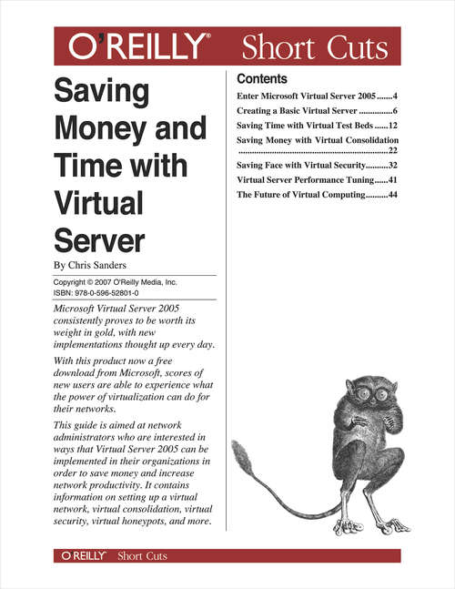 Book cover of Saving Money and Time with Virtual Server