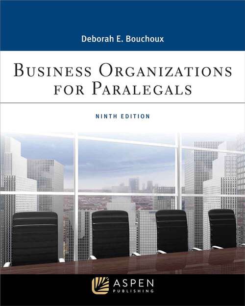 Book cover of Business Organizations For Paralegal (9th Edition) (Aspen Paralegal Series)