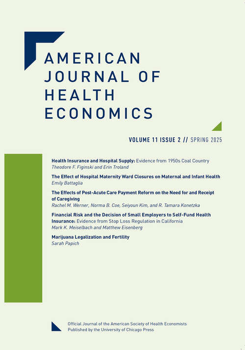 Book cover of American Journal of Health Economics, volume 11 number 2 (Spring 2025)