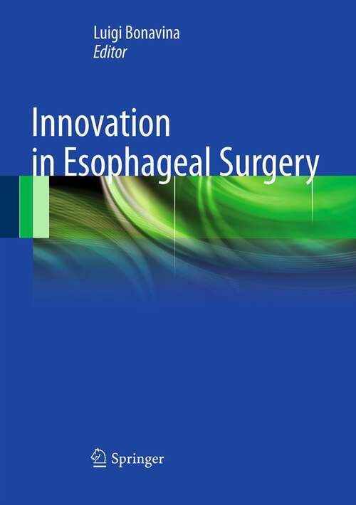 Book cover of Innovation in Esophageal Surgery