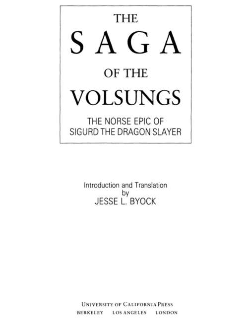 Book cover of The Saga of the Volsungs