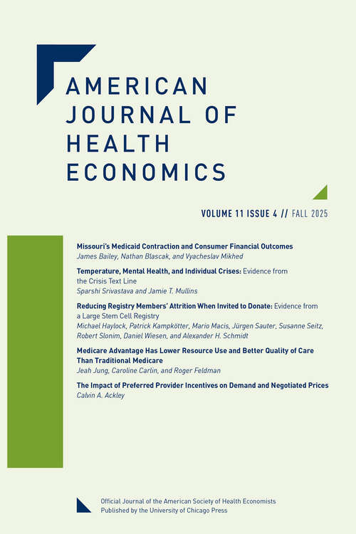 Book cover of American Journal of Health Economics, volume 11 number 4 (Fall 2025)