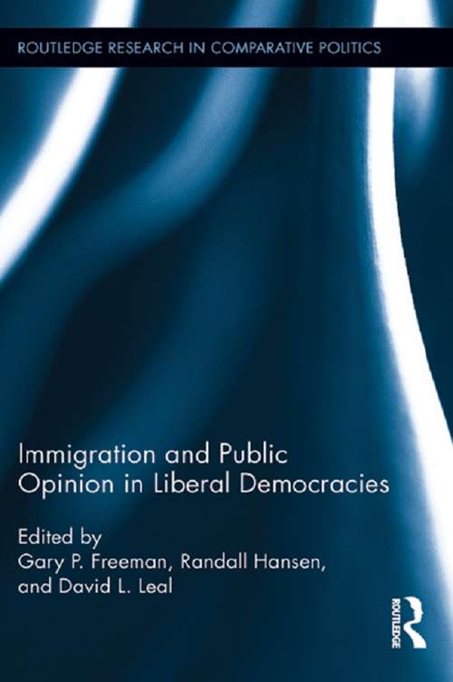 Immigration and Public Opinion in Liberal Democracies (Routledge Research in Comparative Politics)