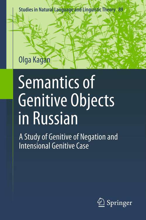 Book cover of Semantics of Genitive Objects in Russian