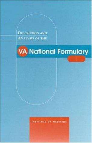 Book cover of Description and Analysis of the VA National Formulary