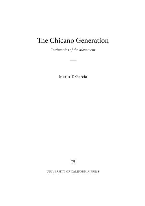Book cover of The Chicano Generation