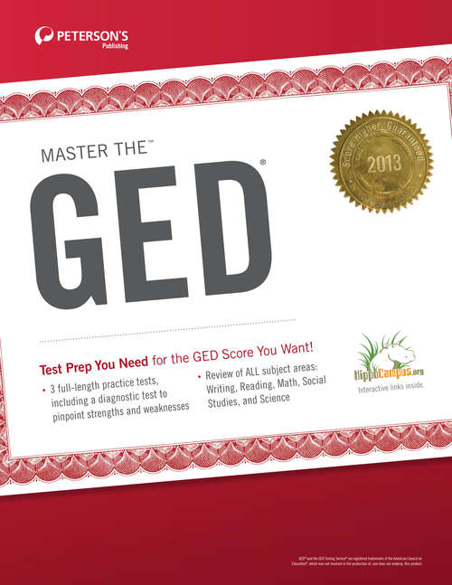 Book cover of Master the GED 2013: The Social Studies Test: Part IV of VII