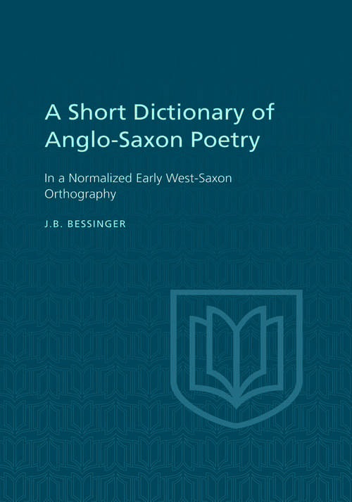 Book cover of A Short Dictionary of Anglo-Saxon Poetry