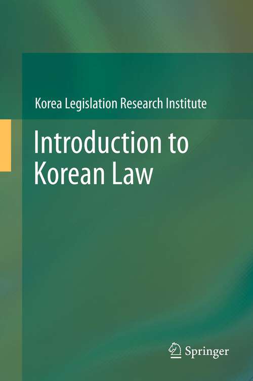 Book cover of Introduction to Korean Law