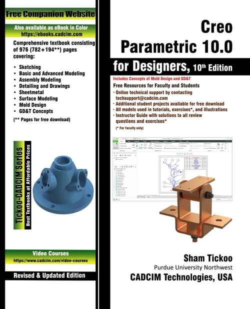 Book cover of Creo Parametric 10.0 for Designers (Tenth Edition)