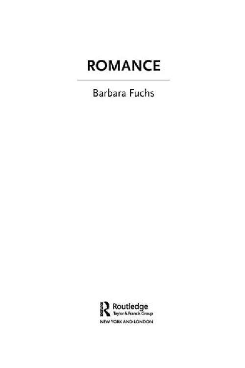 Romance (The New Critical Idiom)