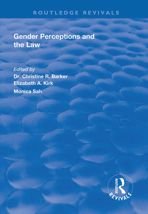 Gender Perceptions and the Law (Routledge Revivals)