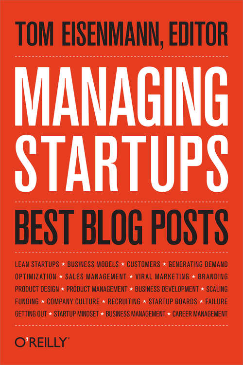 Book cover of Managing Startups: Best Blog Posts