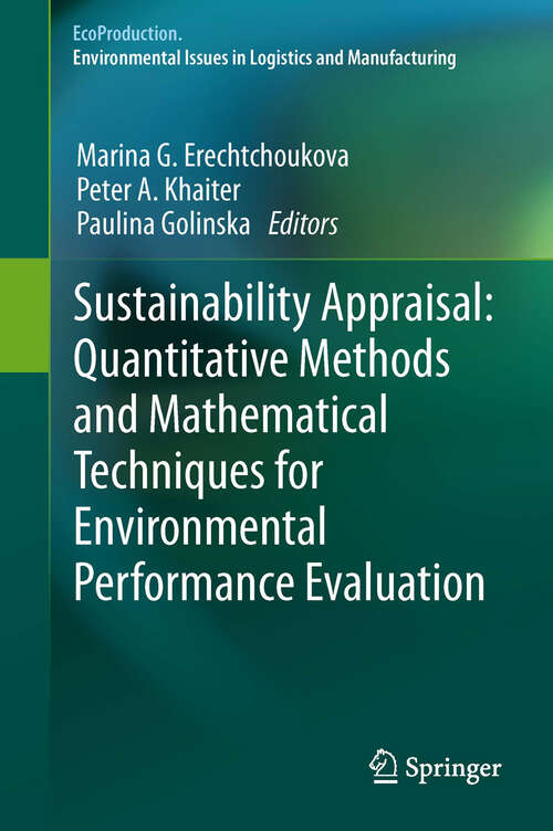 Book cover of Sustainability Appraisal: Quantitative Methods and Mathematical Techniques for Environmental Performance Evaluation