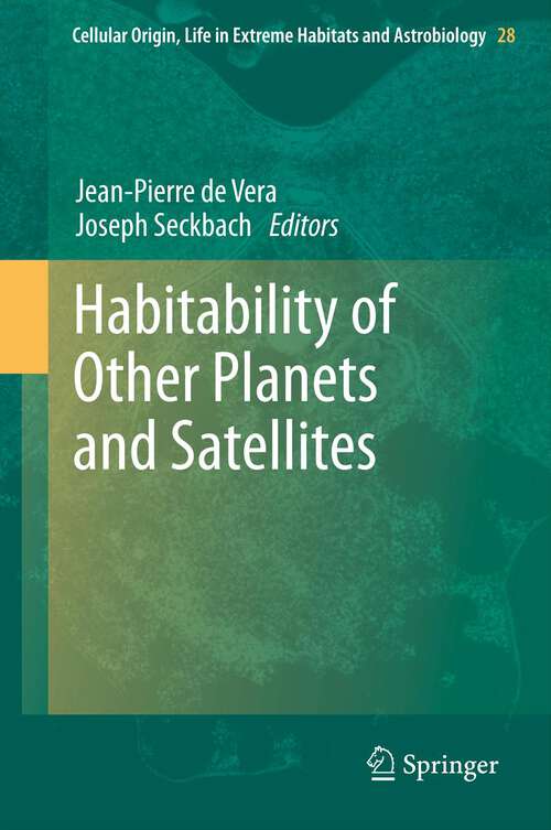Book cover of Habitability of Other Planets and Satellites