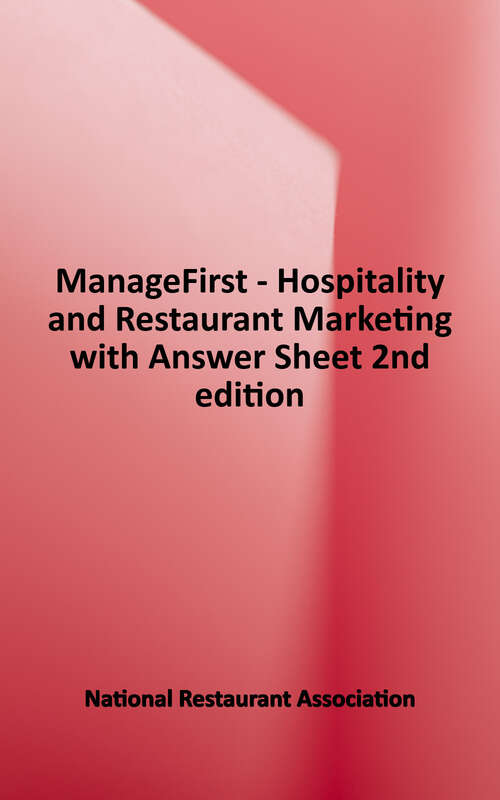 Book cover of ManageFirst: Hospitality and Restaurant Marketing with Answer Sheet 2nd Edition