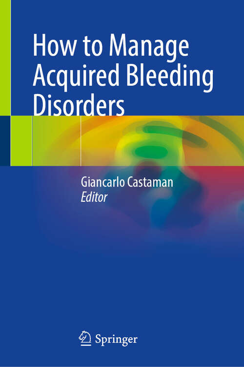 Book cover of How to Manage Acquired Bleeding Disorders