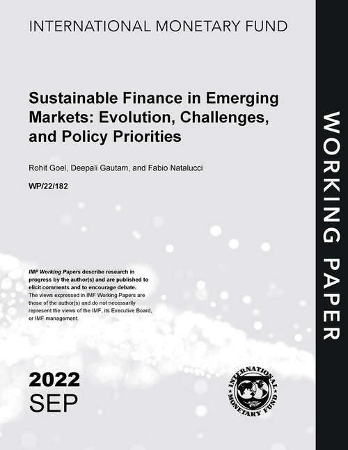 Book cover of Sustainable Finance in Emerging Markets: Evolution, Challenges, and Policy Priorities