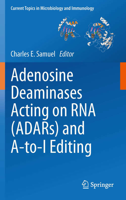 Book cover of Adenosine Deaminases Acting on RNA (ADARs) and A-to-I Editing