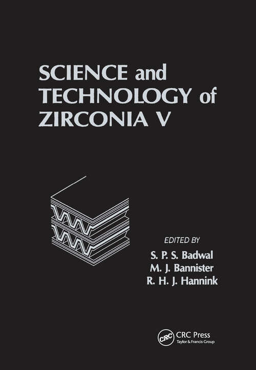 Book cover of Science and Technology of Zirconia V