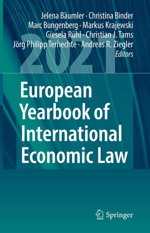 Cover image of European Yearbook of International Economic Law 2021