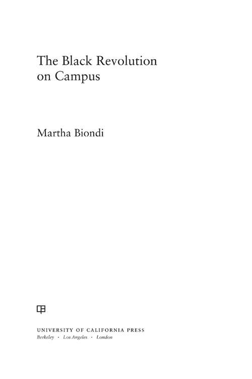 Book cover of The Black Revolution on Campus