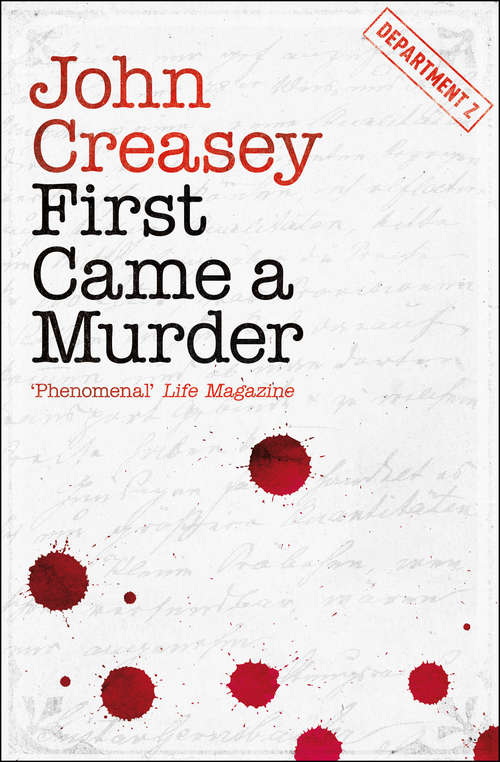 Book cover of First Came a Murder (Department Z #3)