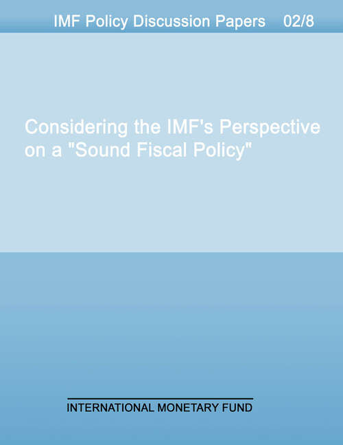 Book cover of IMF Policy Discussion Paper