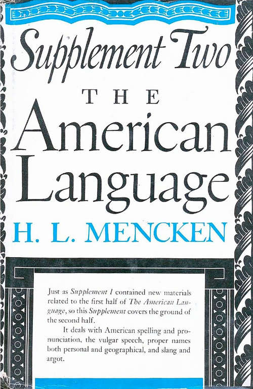 Book cover of American Language Supplement 2