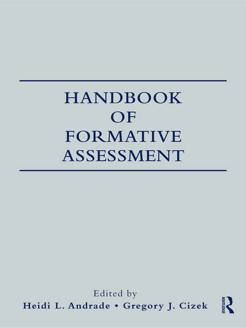 Book cover of Handbook of Formative Assessment