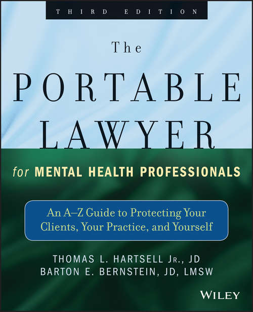 Book cover of The Portable Lawyer for Mental Health Professionals