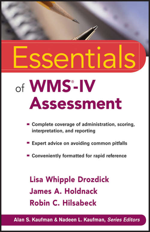 Book cover of Essentials of WMS-IV Assessment
