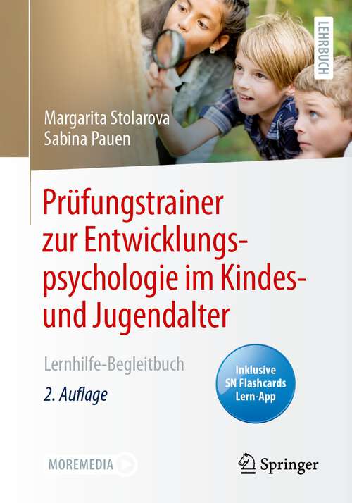 Book cover of Prüfungstrainer zur Entwicklungspsychologie im Kindes- und Jugendalter: Lernhilfe-Begleitbuch (2. Aufl. 2023)