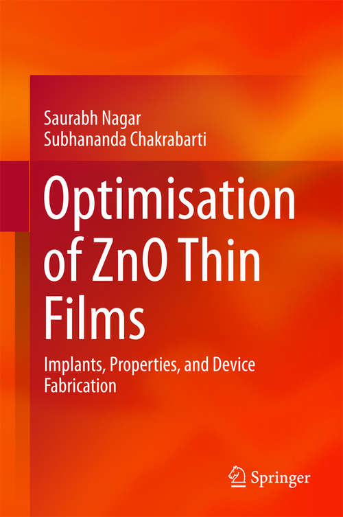 Book cover of Optimization of ZnO Thin Films