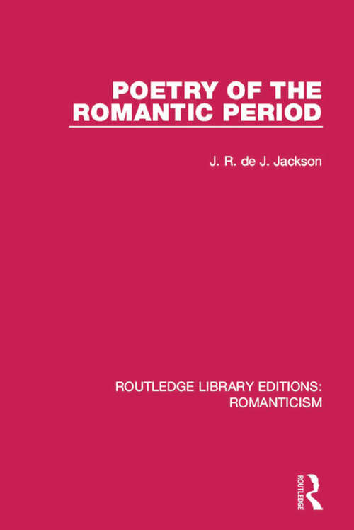 Book cover of Poetry of the Romantic Period (Routledge Library Editions: Romanticism #18)