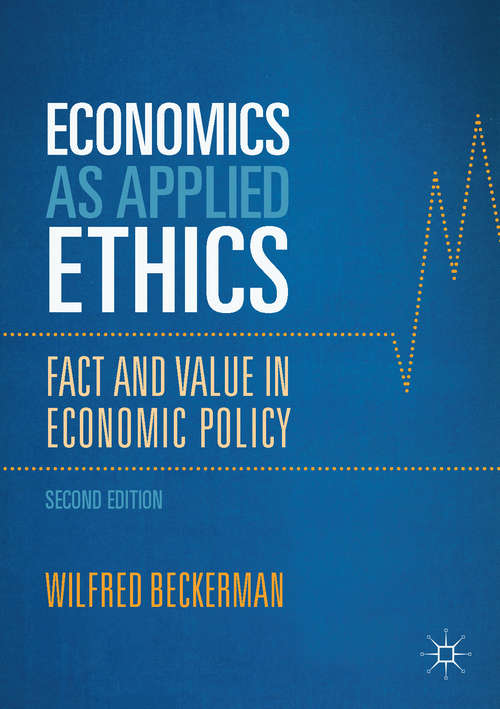 Book cover of Economics as Applied Ethics