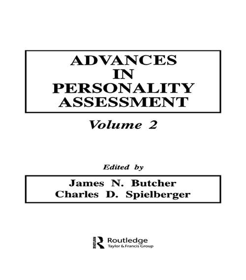 Advances in Personality Assessment: Volume 2 (Advances in Personality Assessment Series)