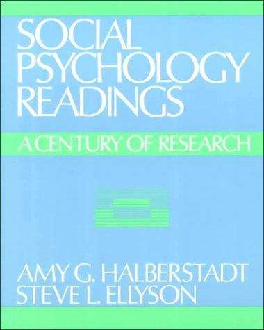 Book cover of Social Psychology Readings: A Century of Research