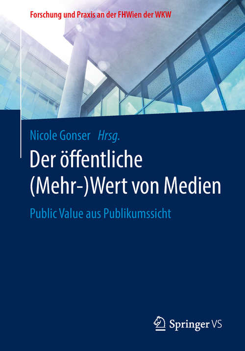 Book cover of Der öffentliche (Mehr-)Wert von Medien
