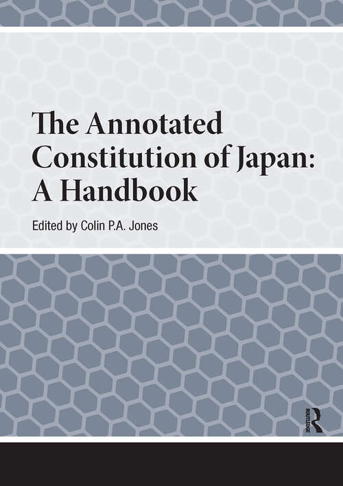 Book cover of The Annotated Constitution of Japan: A Handbook (1) (Handbooks on Japanese Studies)