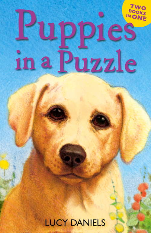 Book cover of Puppies in a Puzzle: Dalmatian in the Dales & Labrador on the Lawn (Animal Ark #90)
