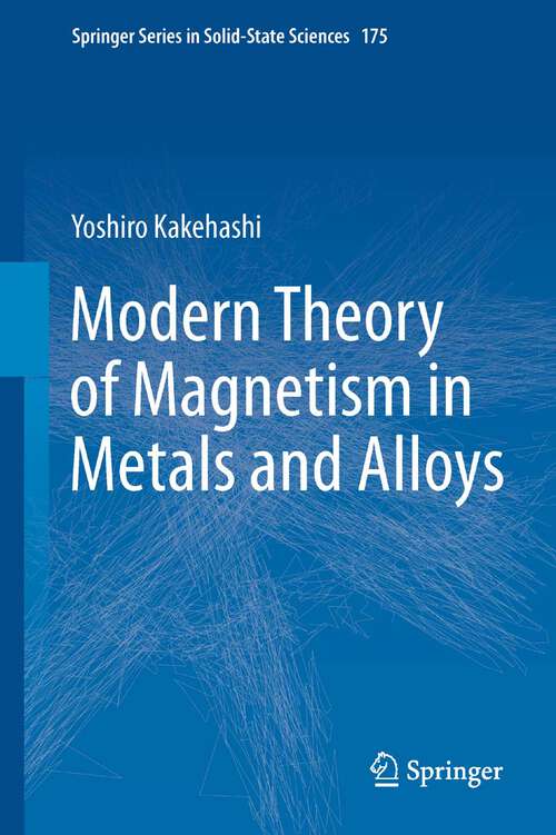 Book cover of Modern Theory of Magnetism in Metals and Alloys
